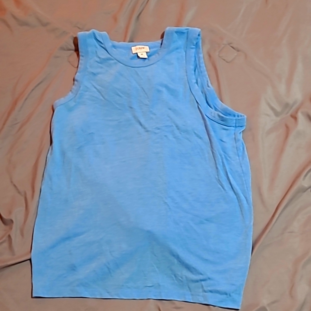 J Crew size sm. Blue tie back tank top.